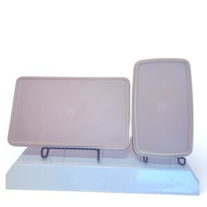 Two Vintage Tupperware Paprika Red Deli Storage Containers.  Two Sizes.